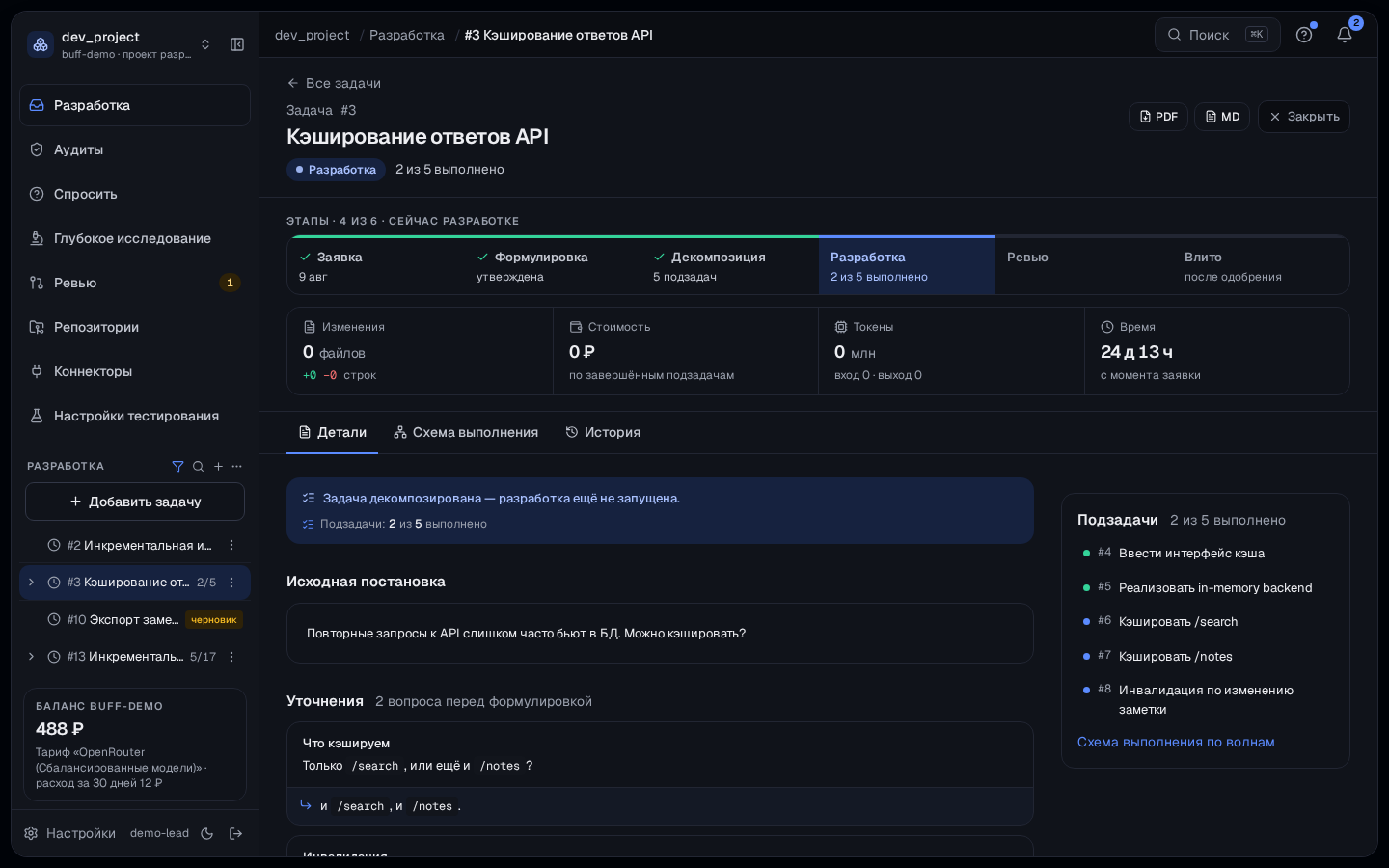 Разработка — задача с прогрессом